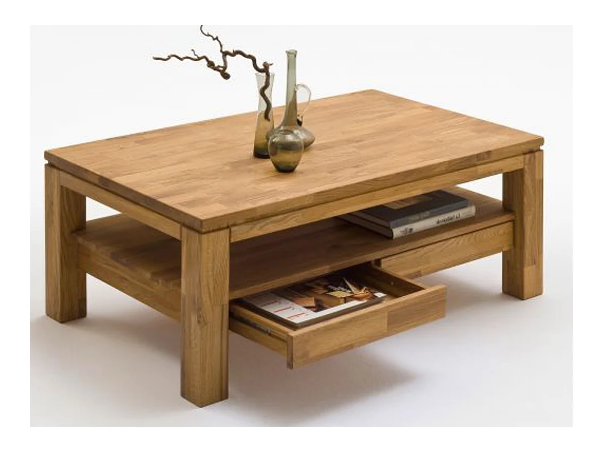 Table basse coloris chêne noueux huilé - Longueur 115 x Hauteur 54 x Pronfondeur 70 cm