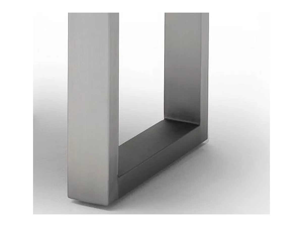 Table basse en bois d'acacia massif gris et acier inoxydable - L.75 x H.45 x P.75 cm