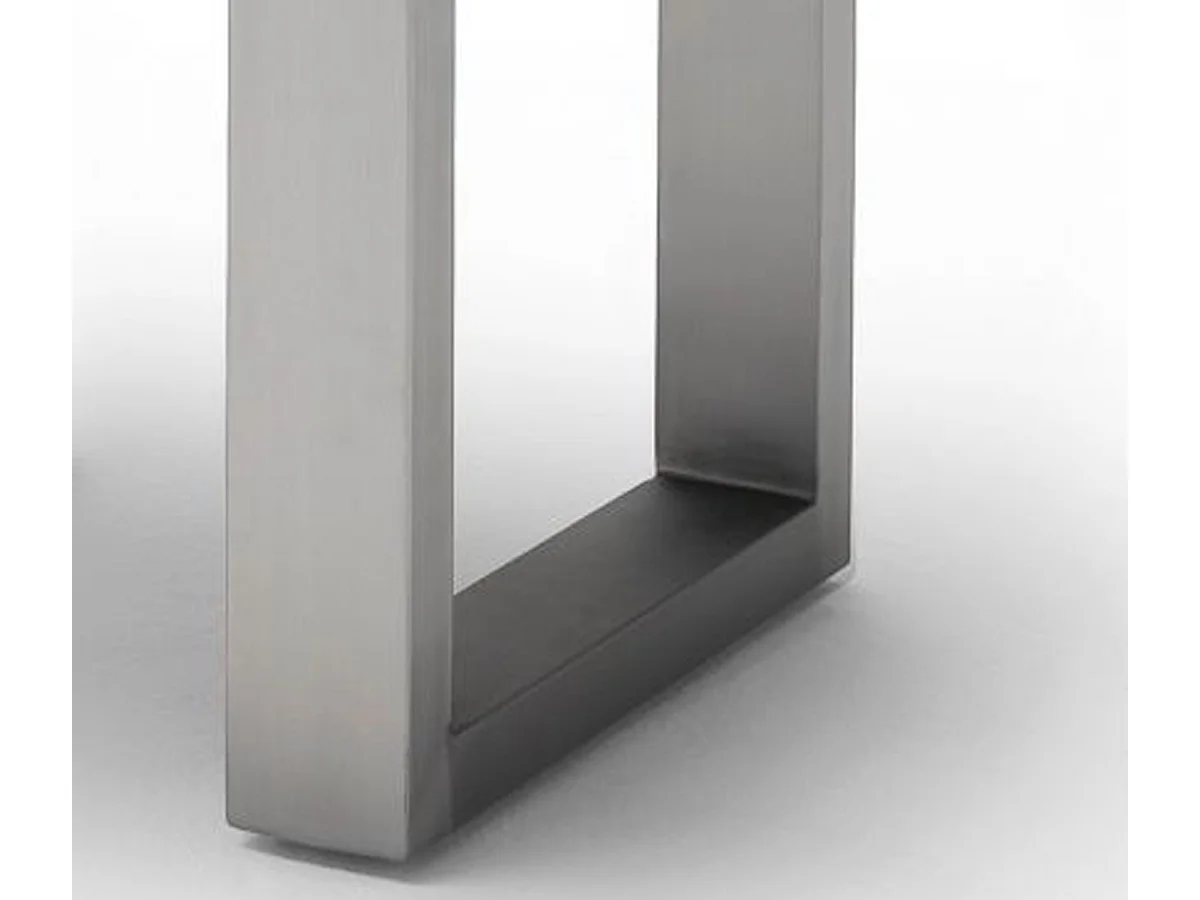 Table basse en bois d'acacia massif gris et acier inoxydable - L.75 x H.45 x P.75 cm