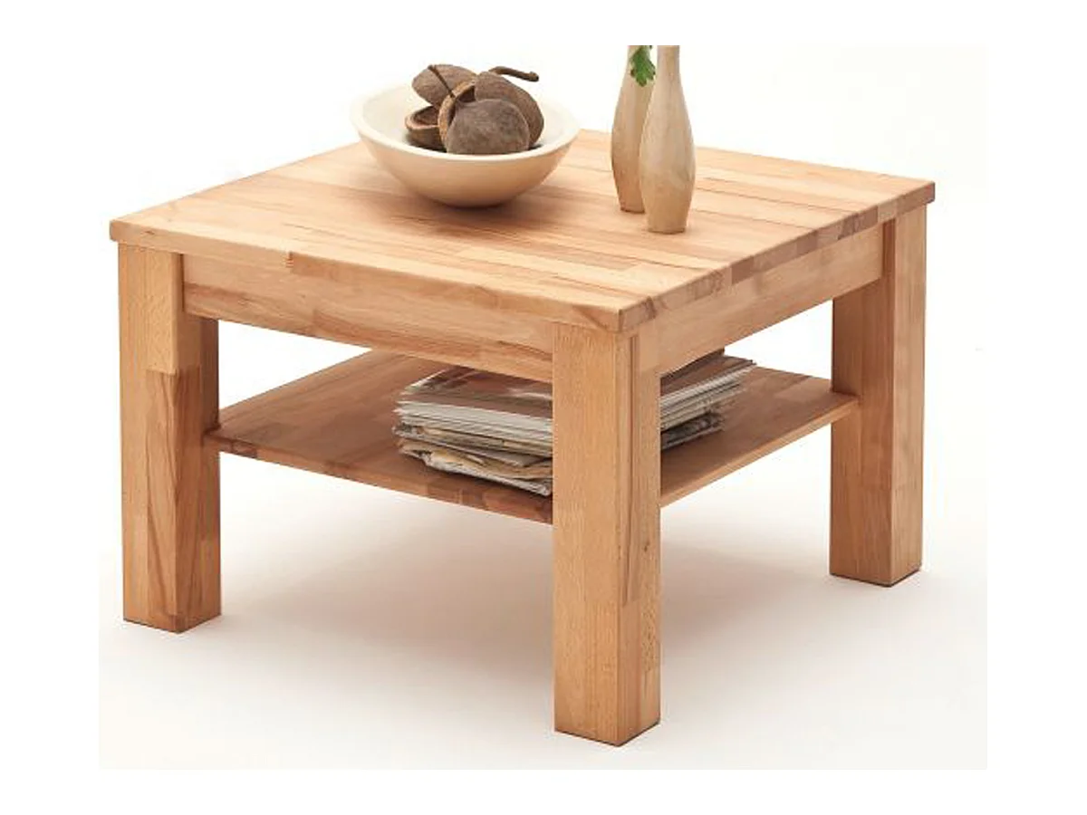 Table basse avec rangements en bois chêne huilé - L.65 x H.45 x P.65 cm