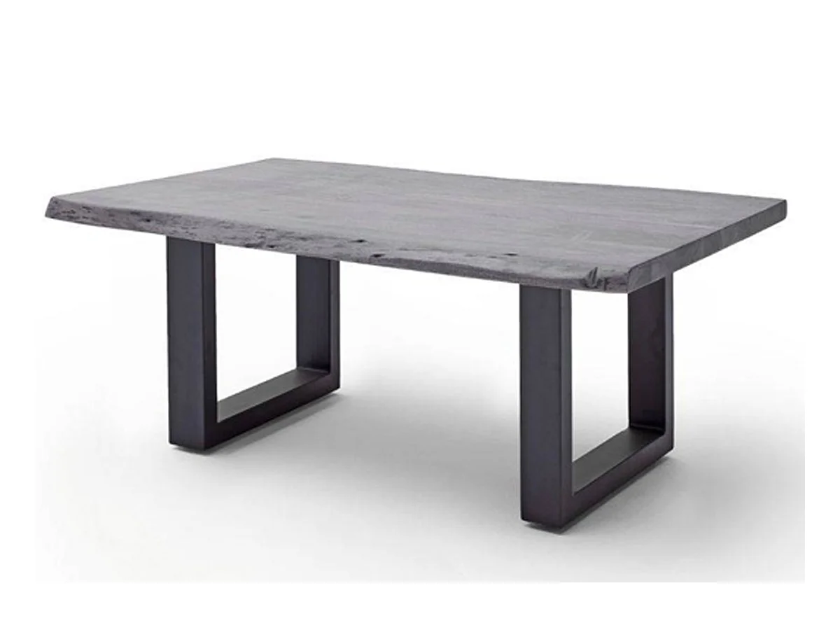 Table basse simple en bois d'acacia massif laqué gris / anthracite - L.110 x H.45 x P.70 cm