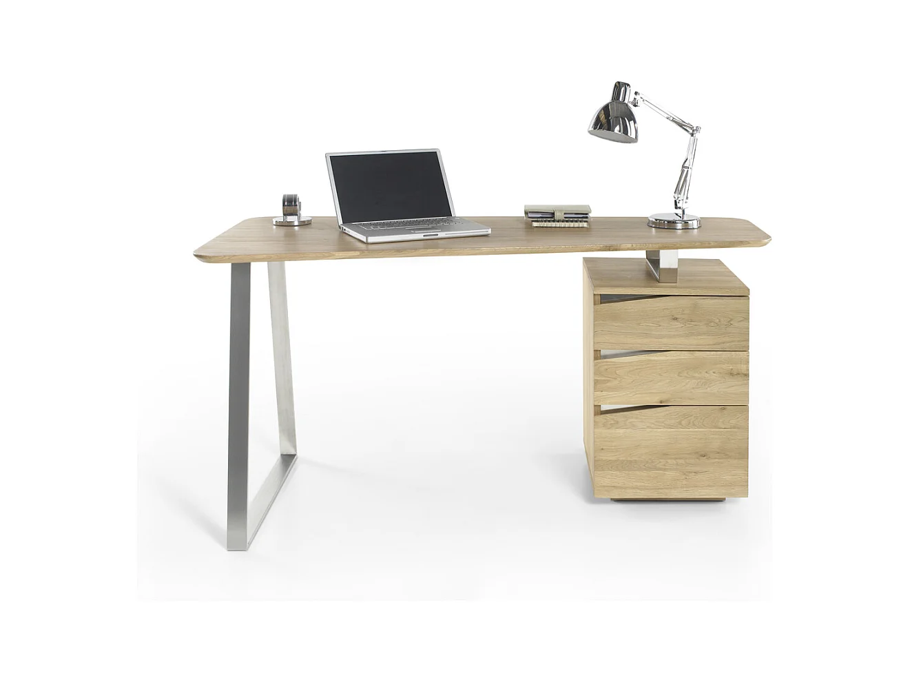 Bureau avec 3 tiroirs en chêne - L150 x H75 x P67 cm