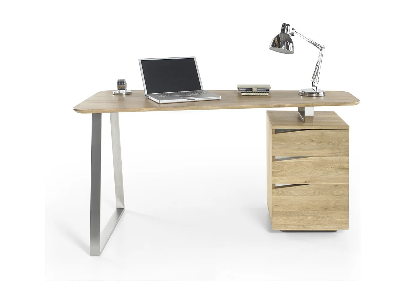 Bureau avec 3 tiroirs en chêne - L150 x H75 x P67 cm