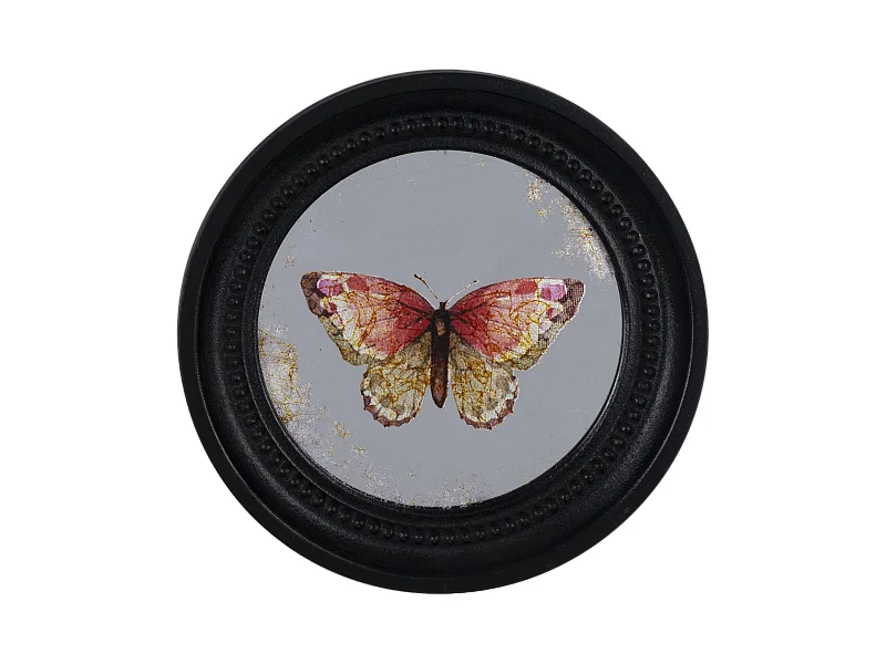 Déco murale encadrée papillon noir 23cm