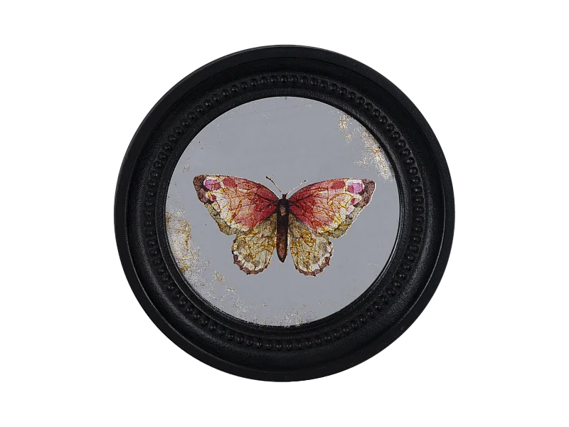 Déco murale encadrée papillon noir 23cm