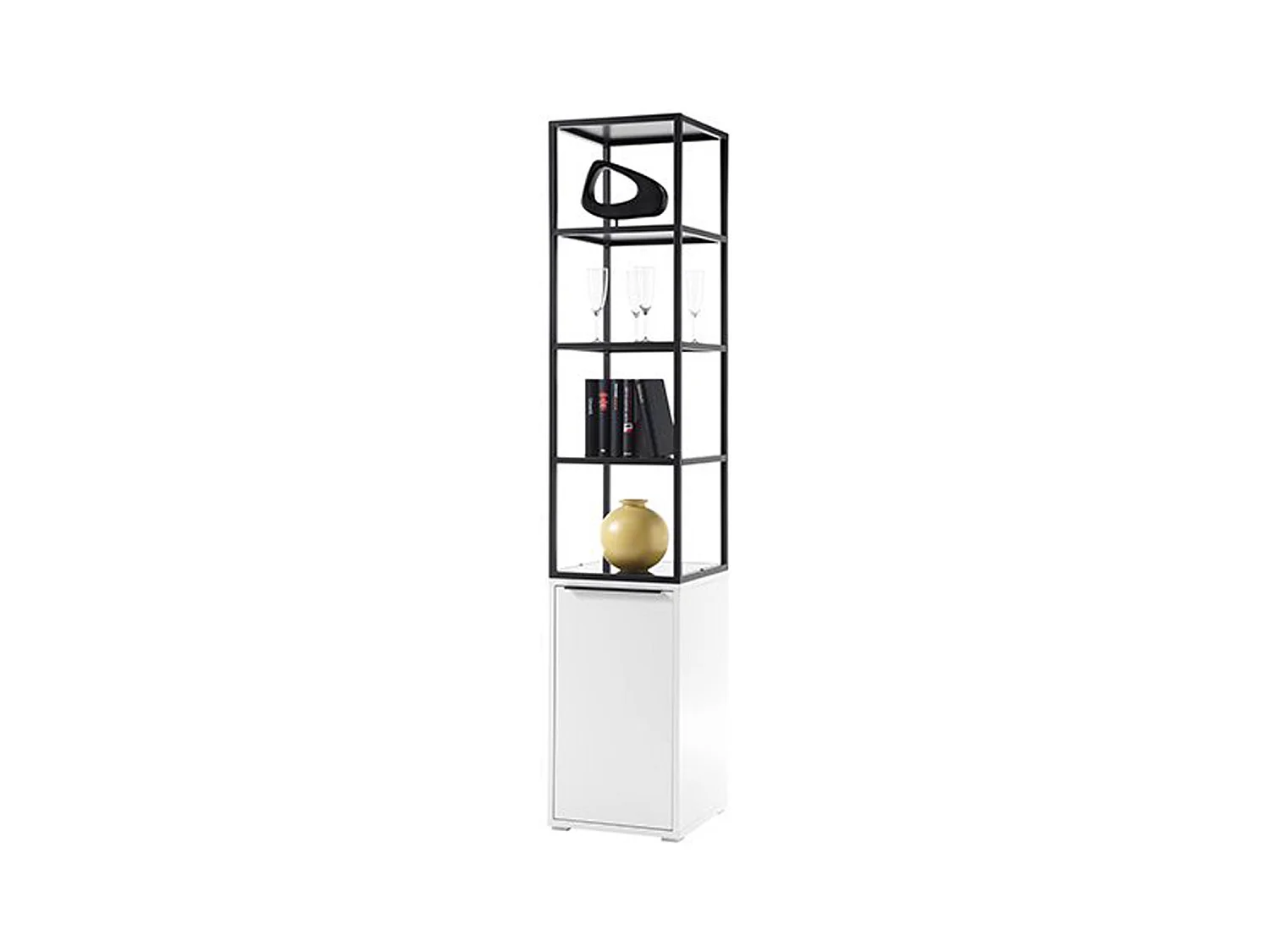 Étagère / range bouteilles en métal coloris blanc - Longueur 40 x Hauteur 197 x Profondeur 40 cm