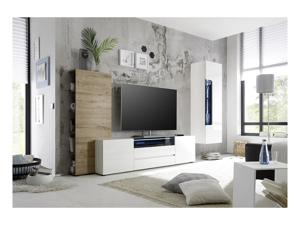 Etagère décor chêne - L55 x H145 x P22 cm