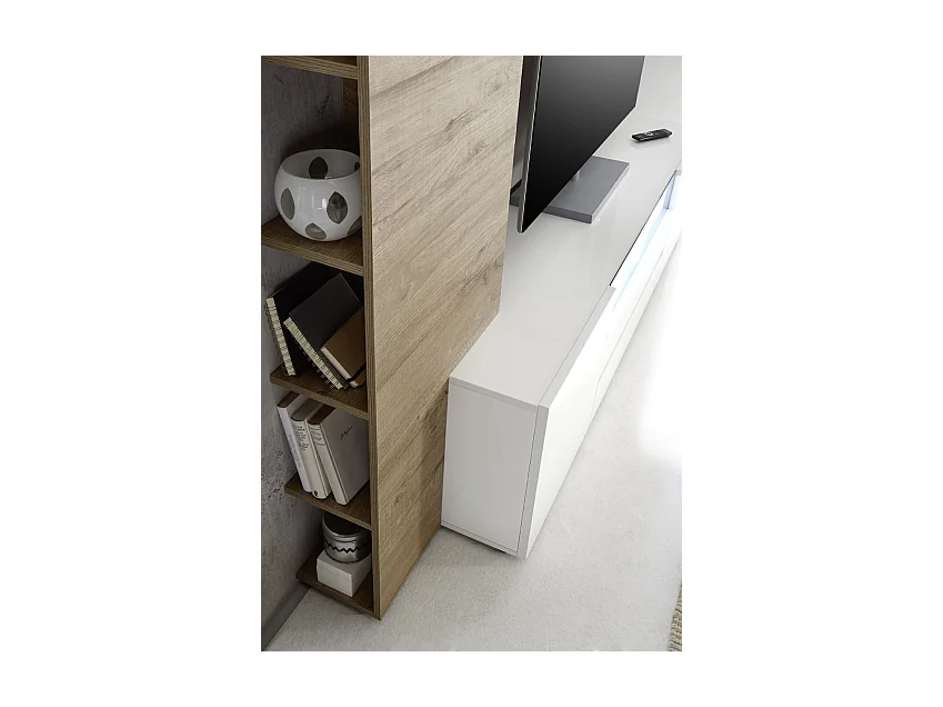 Etagère décor chêne - L55 x H145 x P22 cm