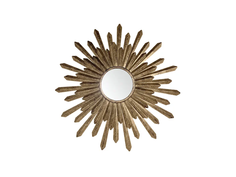 Miroir soleil métal doré 76cm