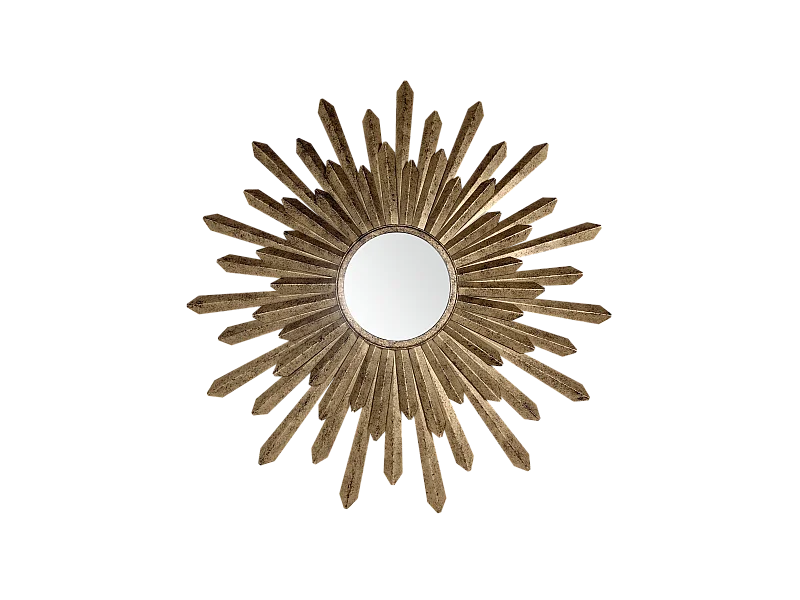 Miroir soleil métal doré 76cm