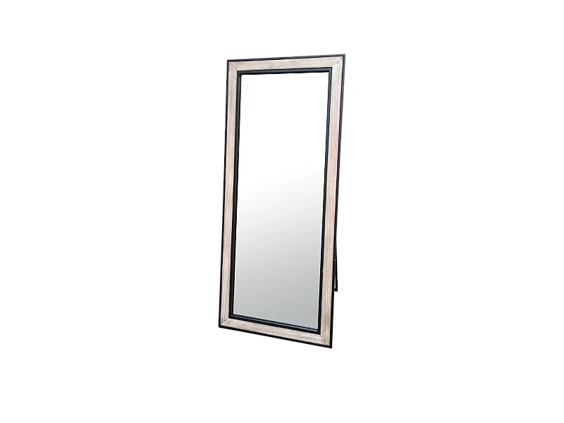 Miroir bois et métal sur pied 60x140cm