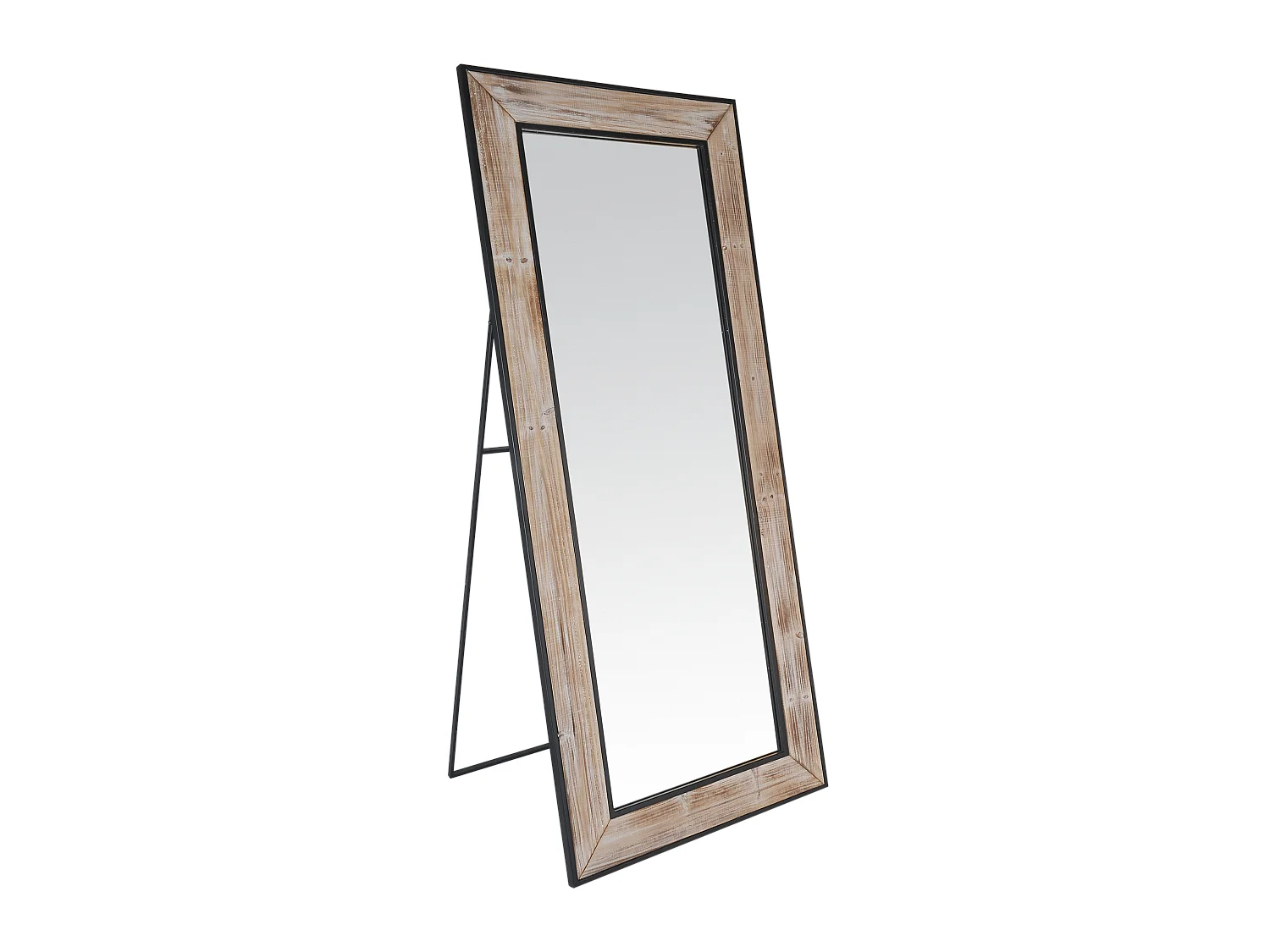 Miroir bois et métal sur pied 60x140cm