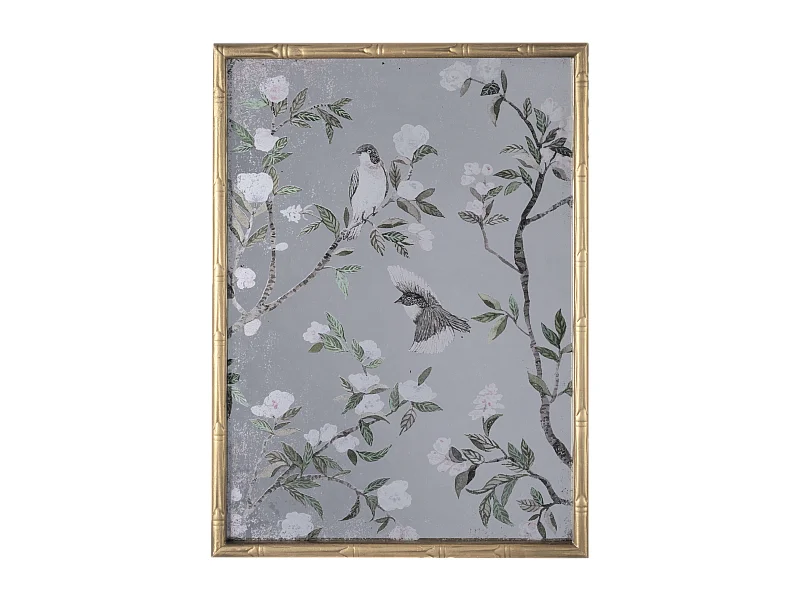 Miroir imprimé chinoiserie 35x48cm