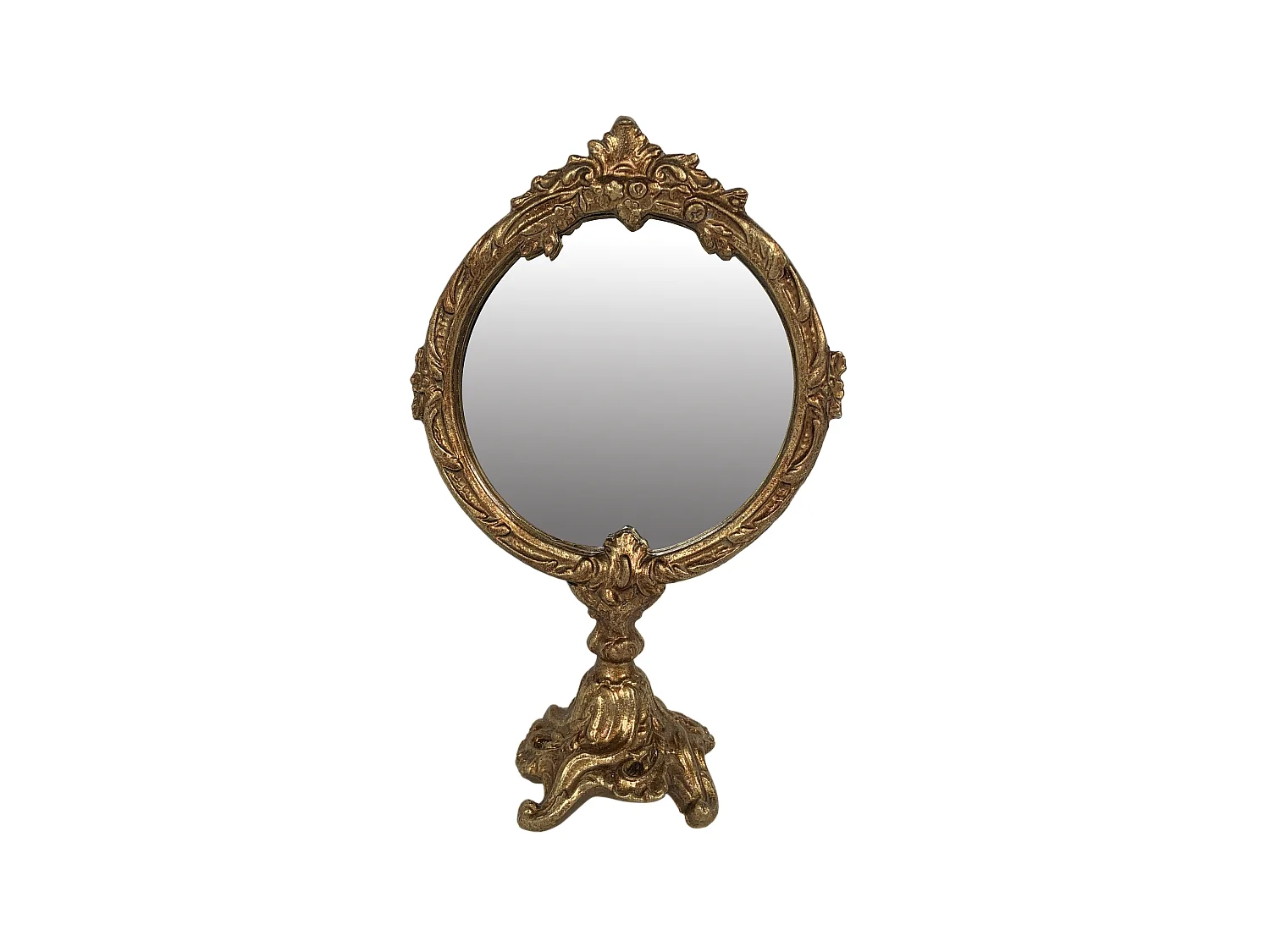 Miroir sur pied doré 12,5x6x19cm