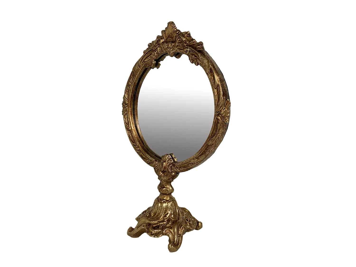 Miroir sur pied doré 12,5x6x19cm