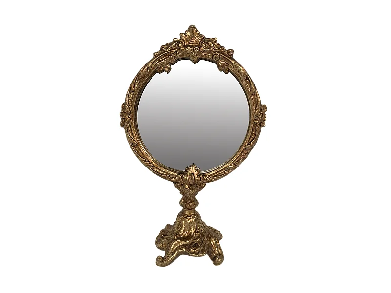 Miroir sur pied doré 12,5x6x19cm