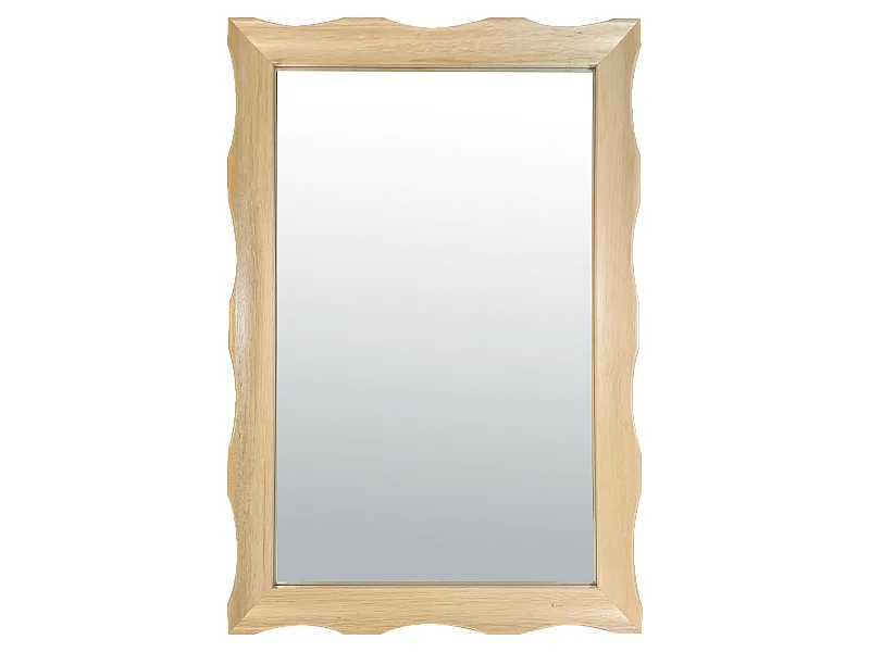 Miroir sculpté vagues bois clair 60x90cm