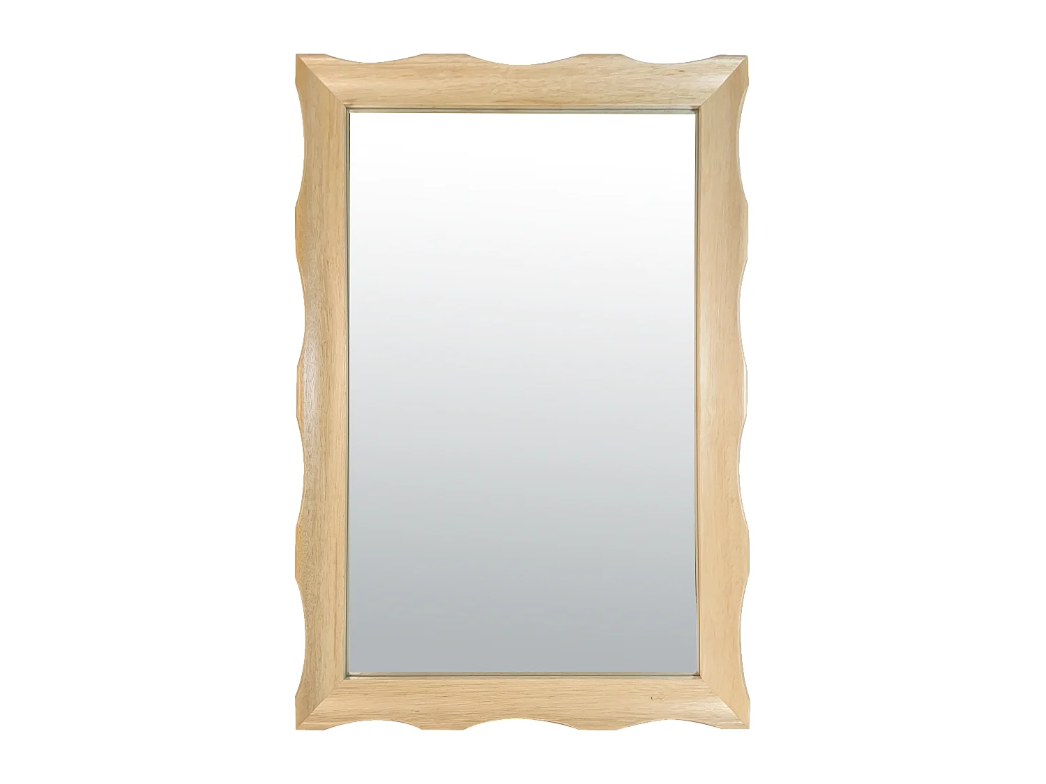 Miroir sculpté vagues bois clair 60x90cm