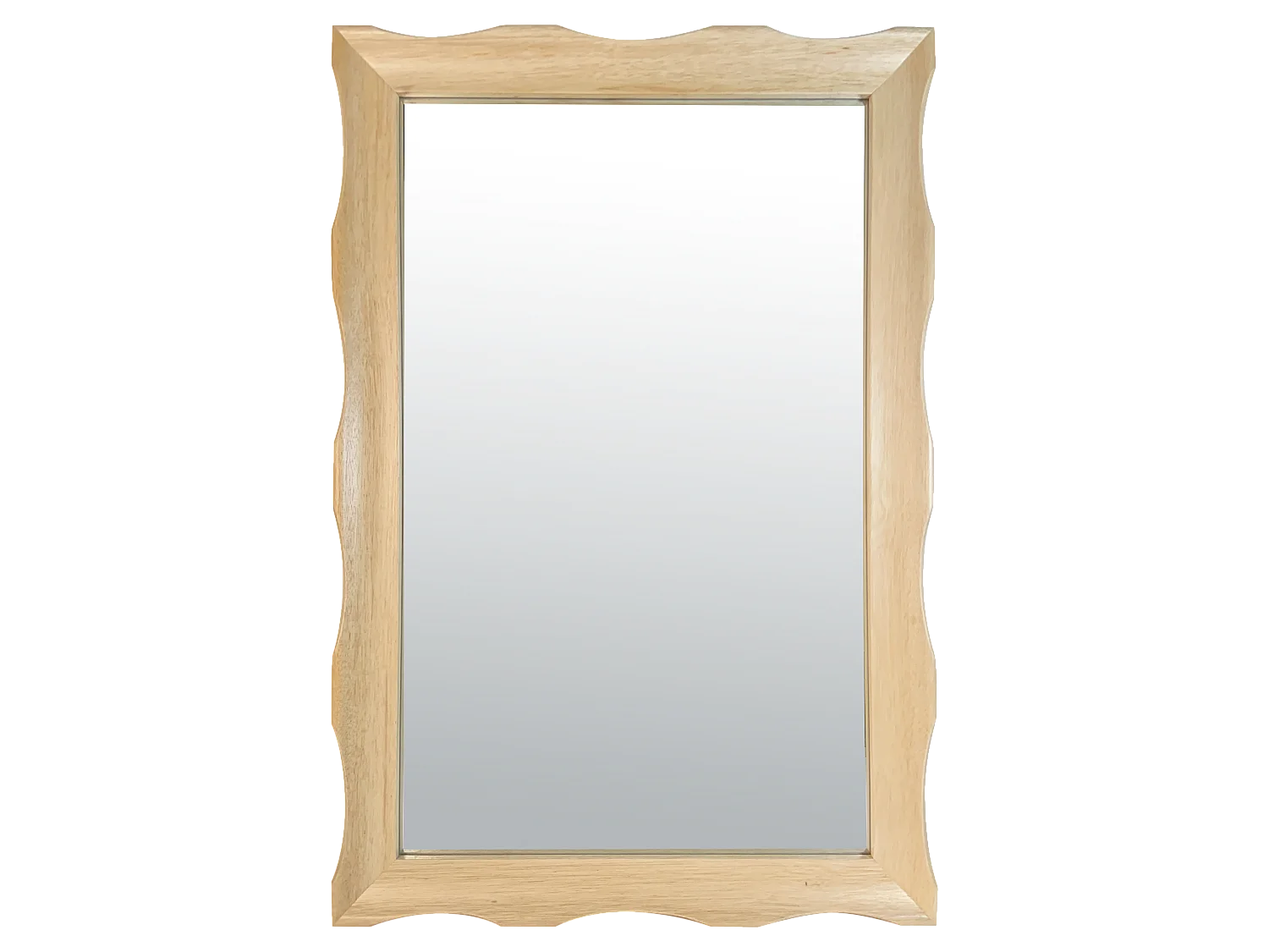 Miroir sculpté vagues bois clair 60x90cm