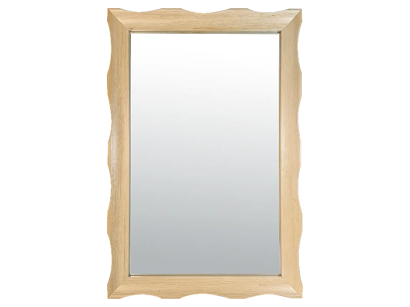 Miroir sculpté vagues bois clair 60x90cm