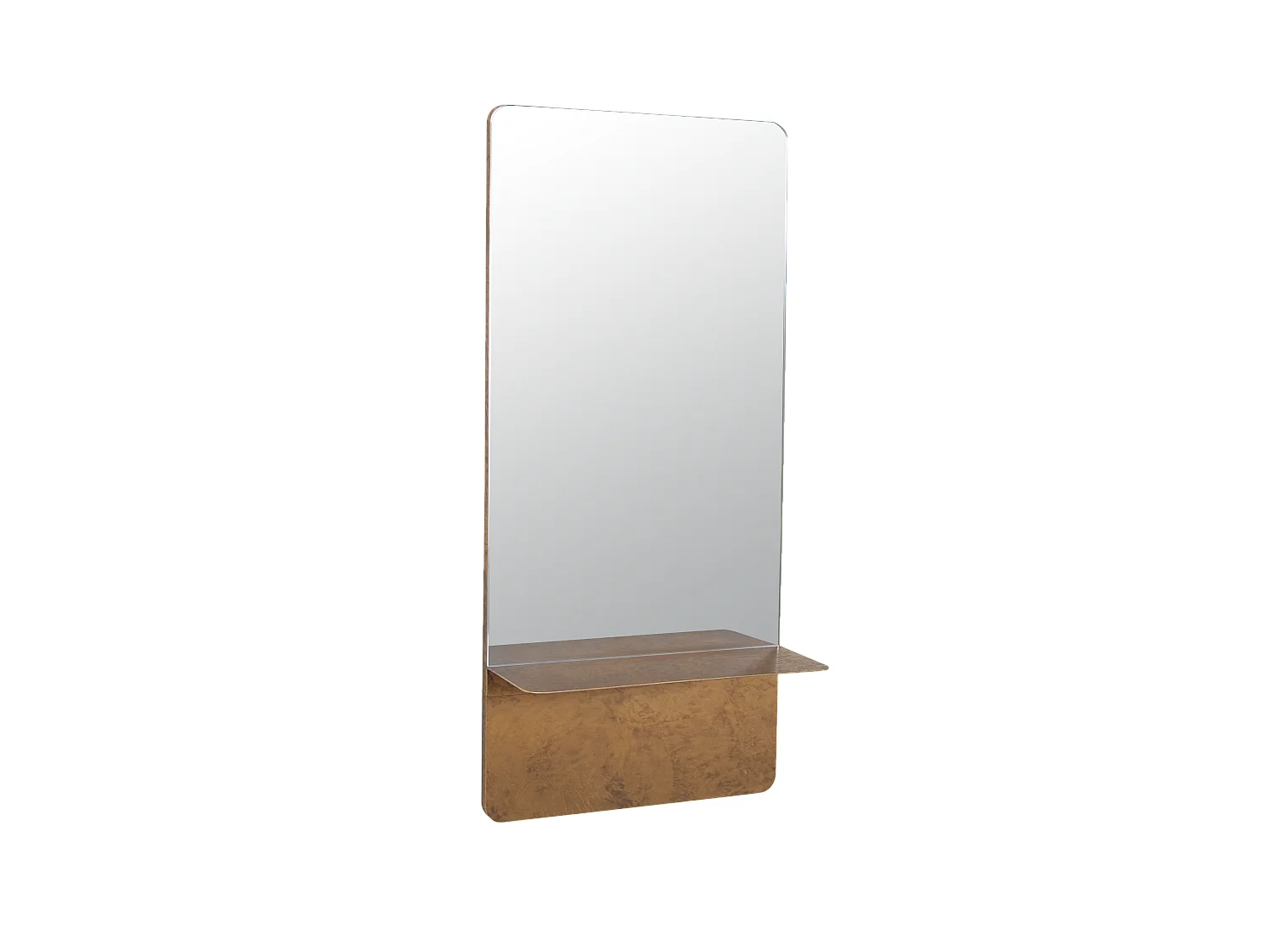 Miroir étagère métal doré 35x14x75cm