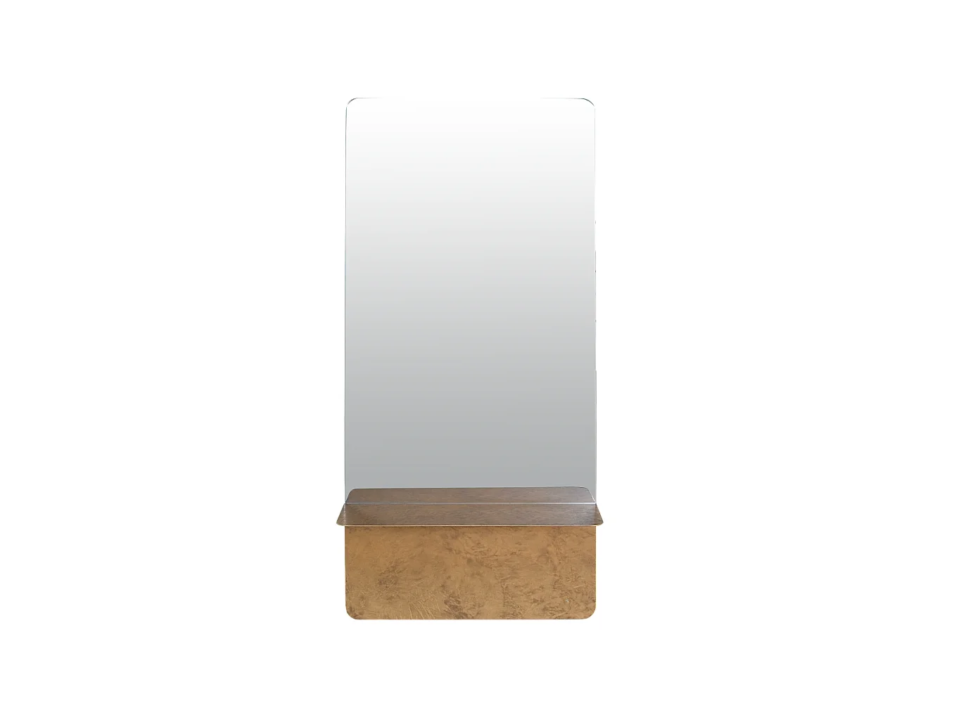 Miroir étagère métal doré 35x14x75cm