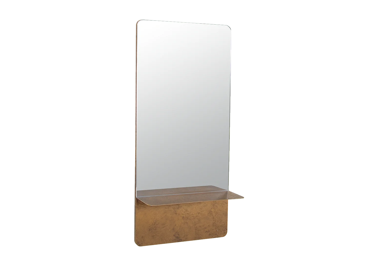 Miroir étagère métal doré 35x14x75cm