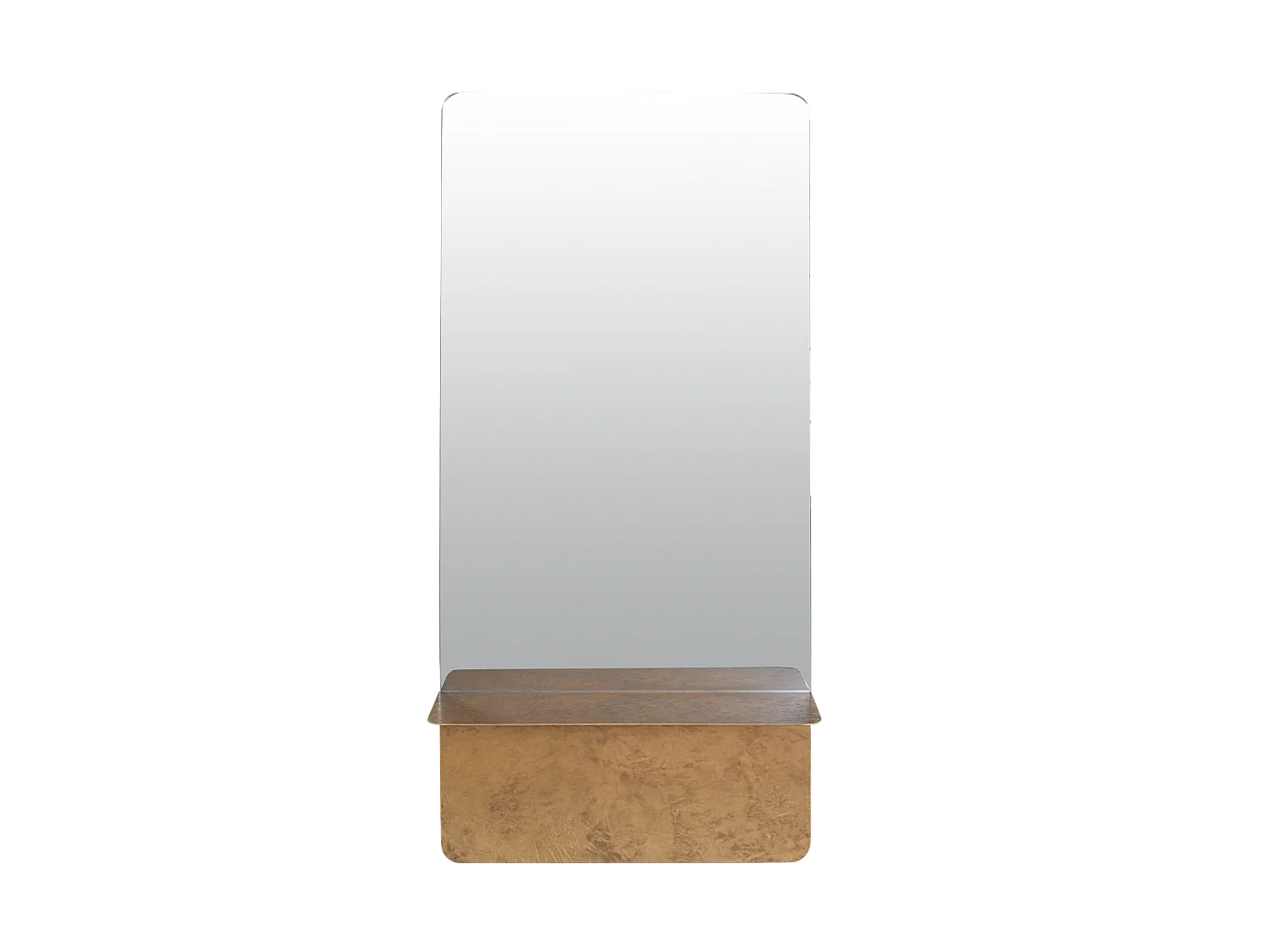 Miroir étagère métal doré 35x14x75cm
