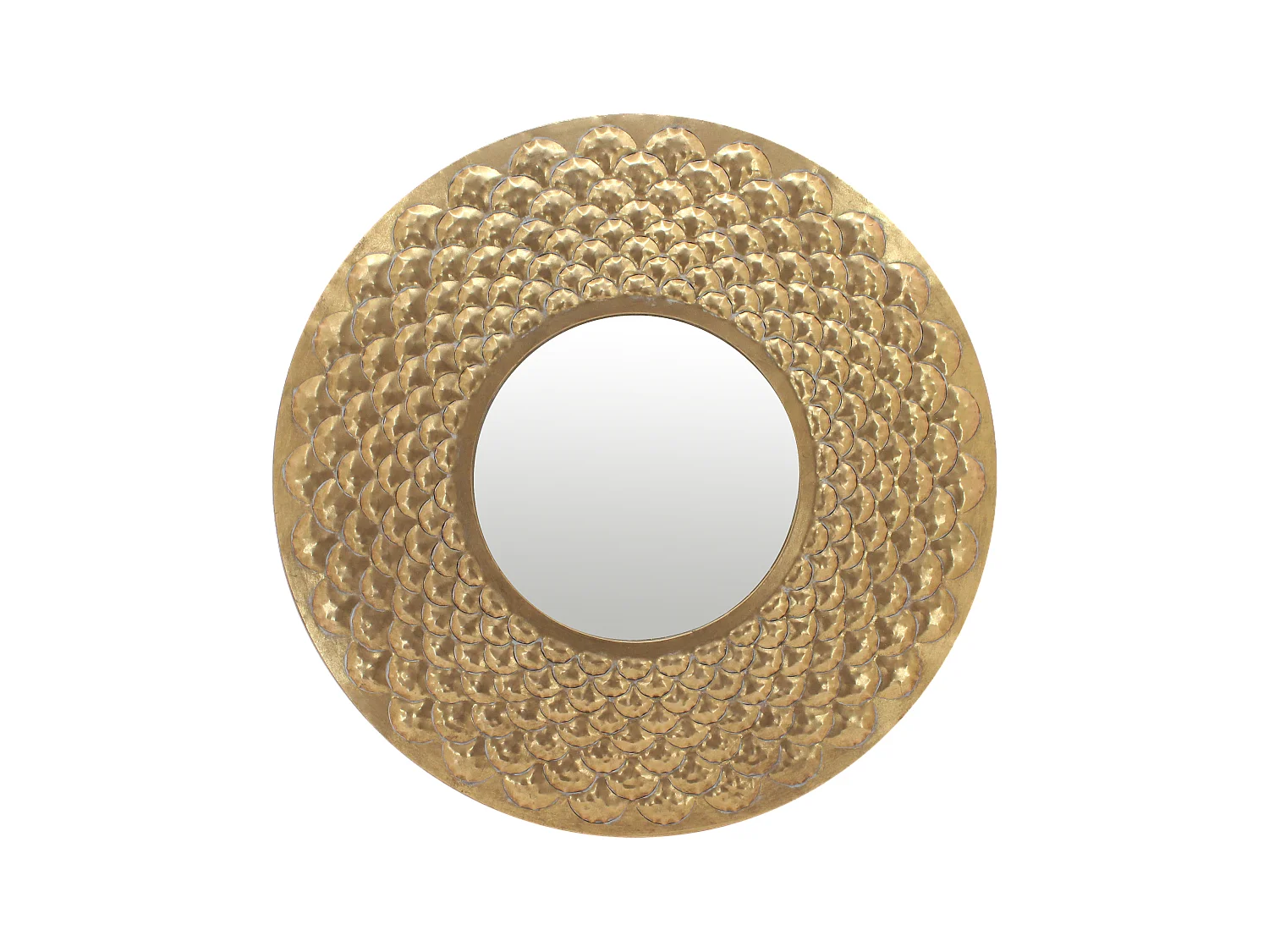 Miroir rond métal doré 81cm