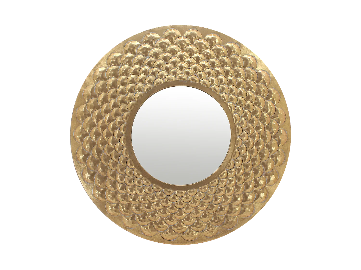 Miroir rond métal doré 81cm