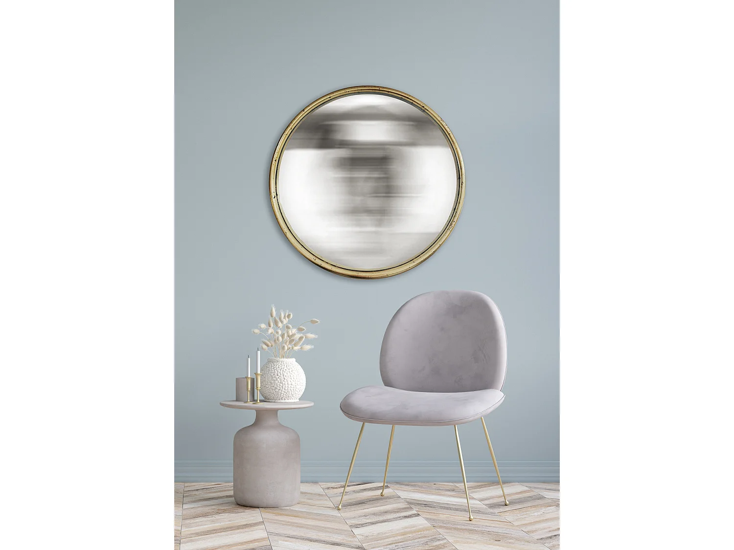 Miroir rond convexe bords fins 80 cm