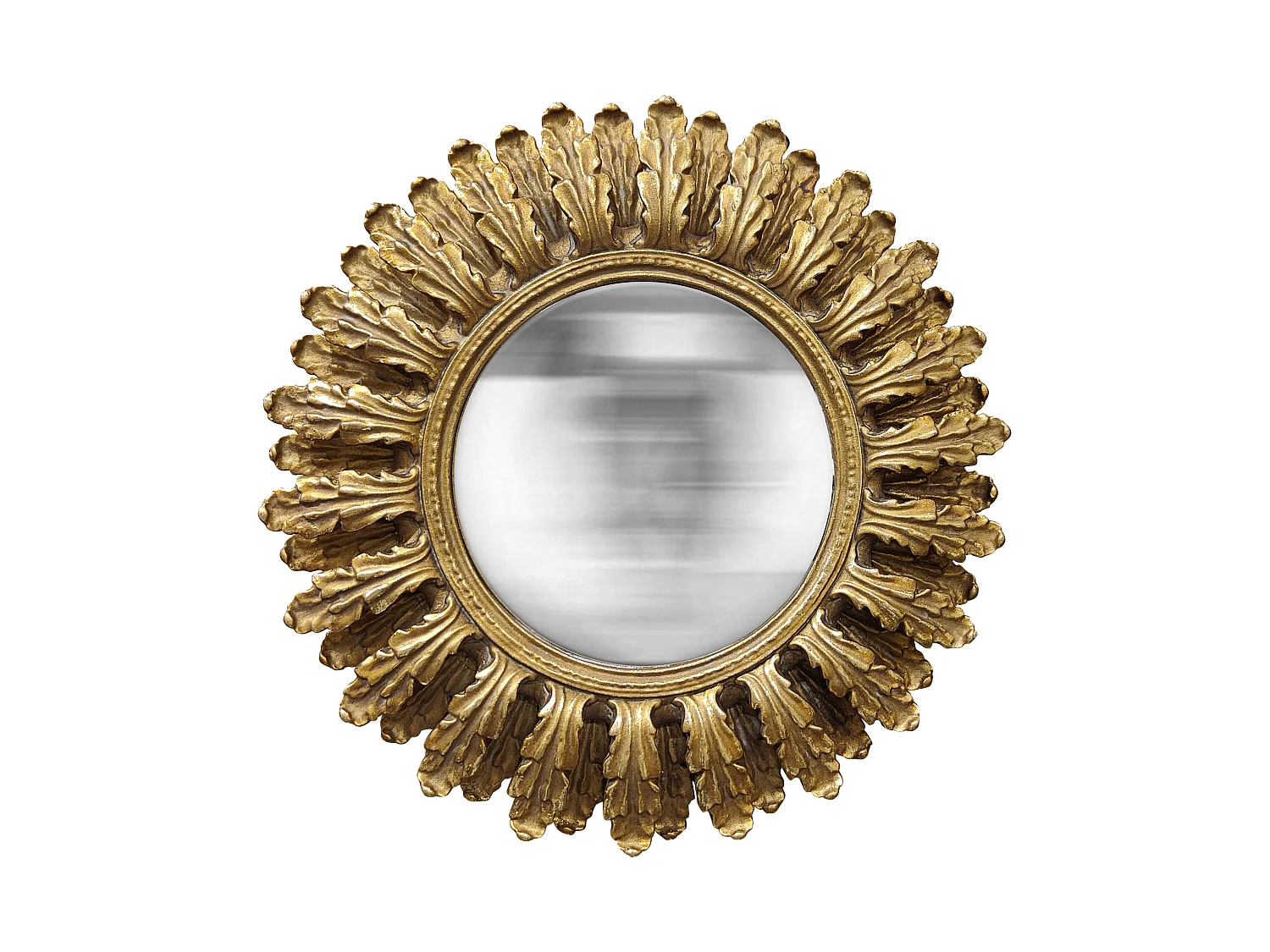 Miroir convexe pétales doré 19.5cm