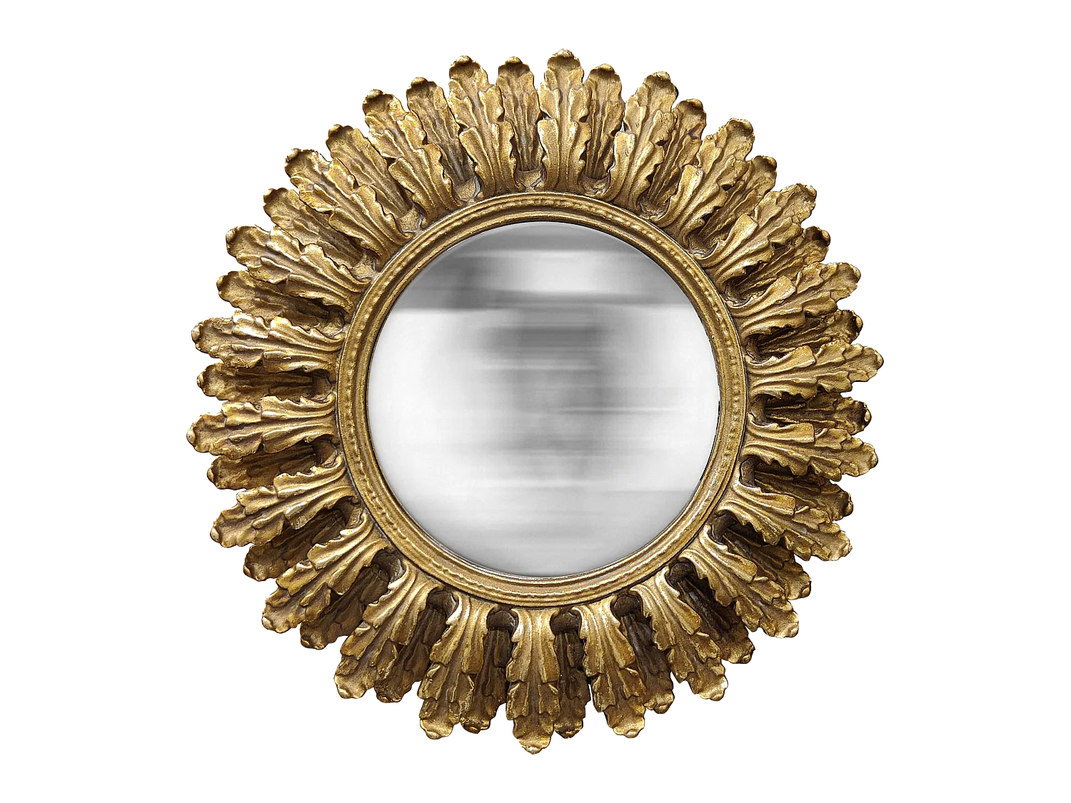 Miroir convexe pétales doré 19.5cm