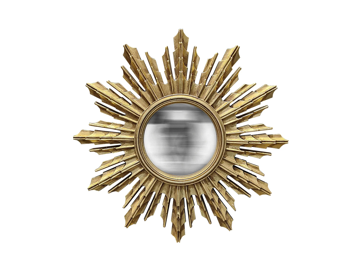 Miroir soleil convexe doré 31.3cm