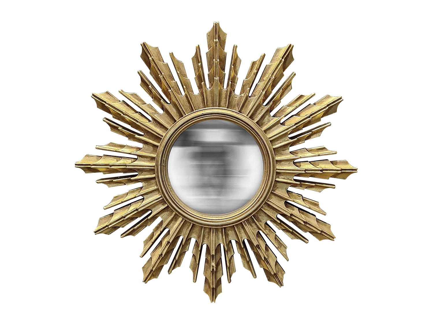 Miroir soleil convexe doré 31.3cm