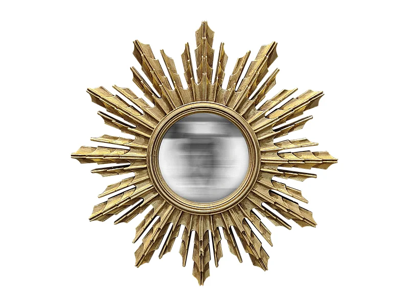 Miroir soleil convexe doré 31.3cm