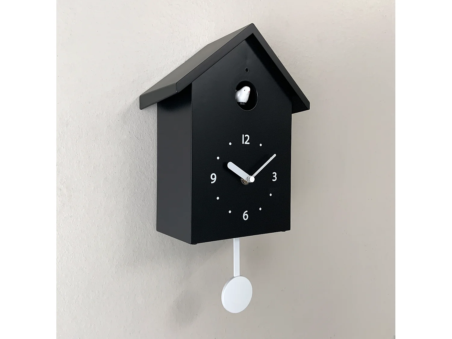 Horloge coucou 20x10x34.5cm Noir et Blanc
