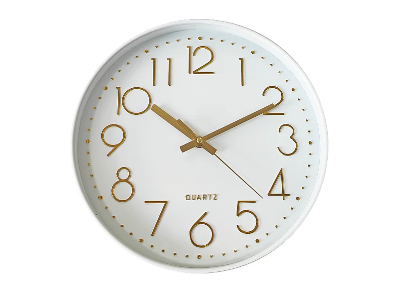 Horloge color block blanc 30.5cm