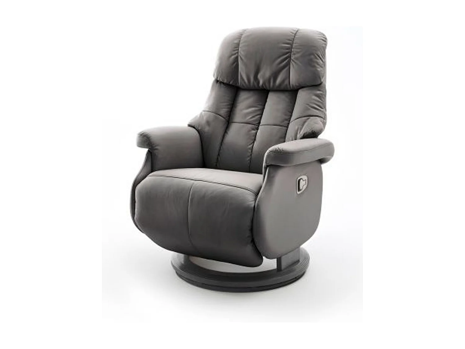 Fauteuil relax en cuir coloris Gris foncé / noir - 77 x 111 x 86 cm
