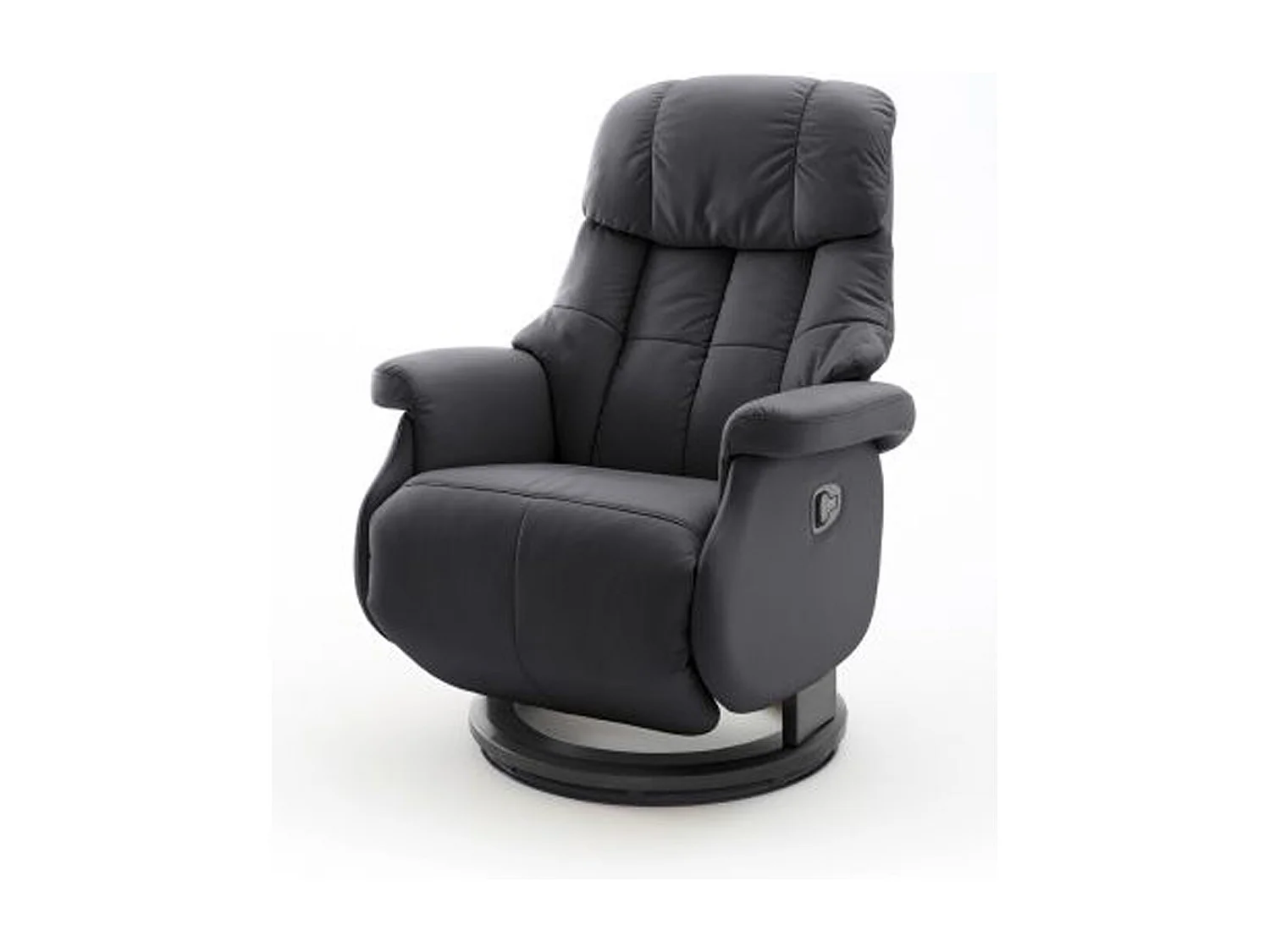Fauteuil relax en cuir coloris noir - 77 x 111 x 86 cm