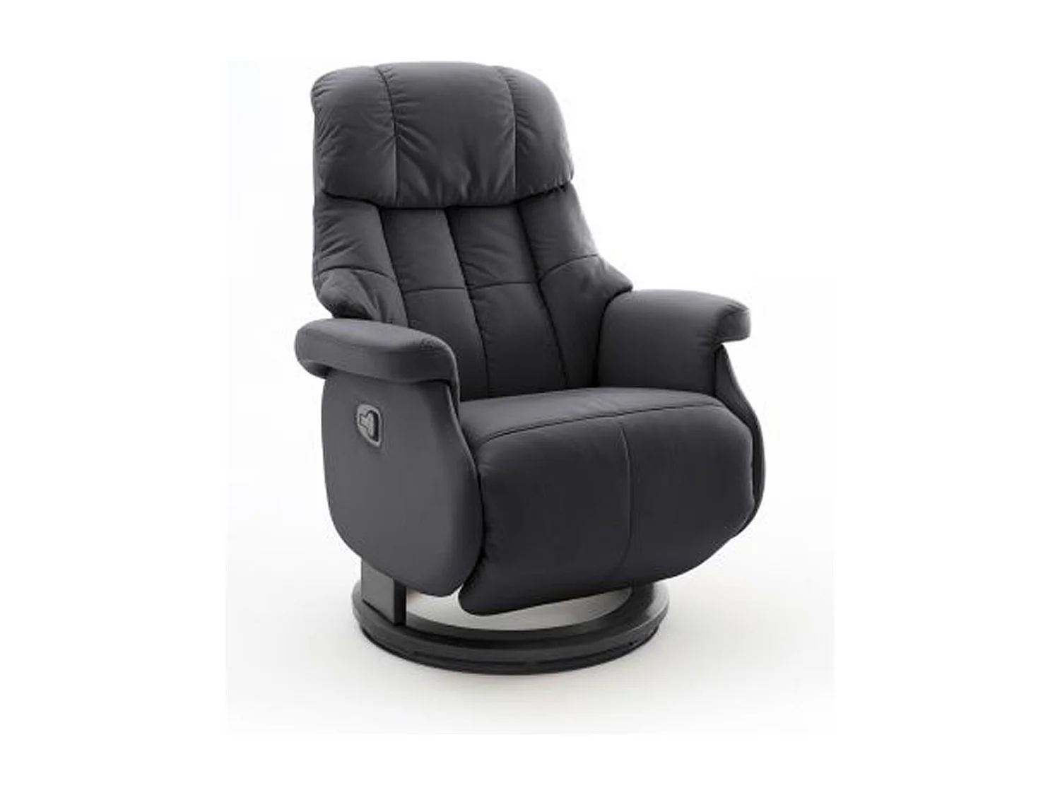 Fauteuil relax en cuir coloris noir - 77 x 111 x 86 cm