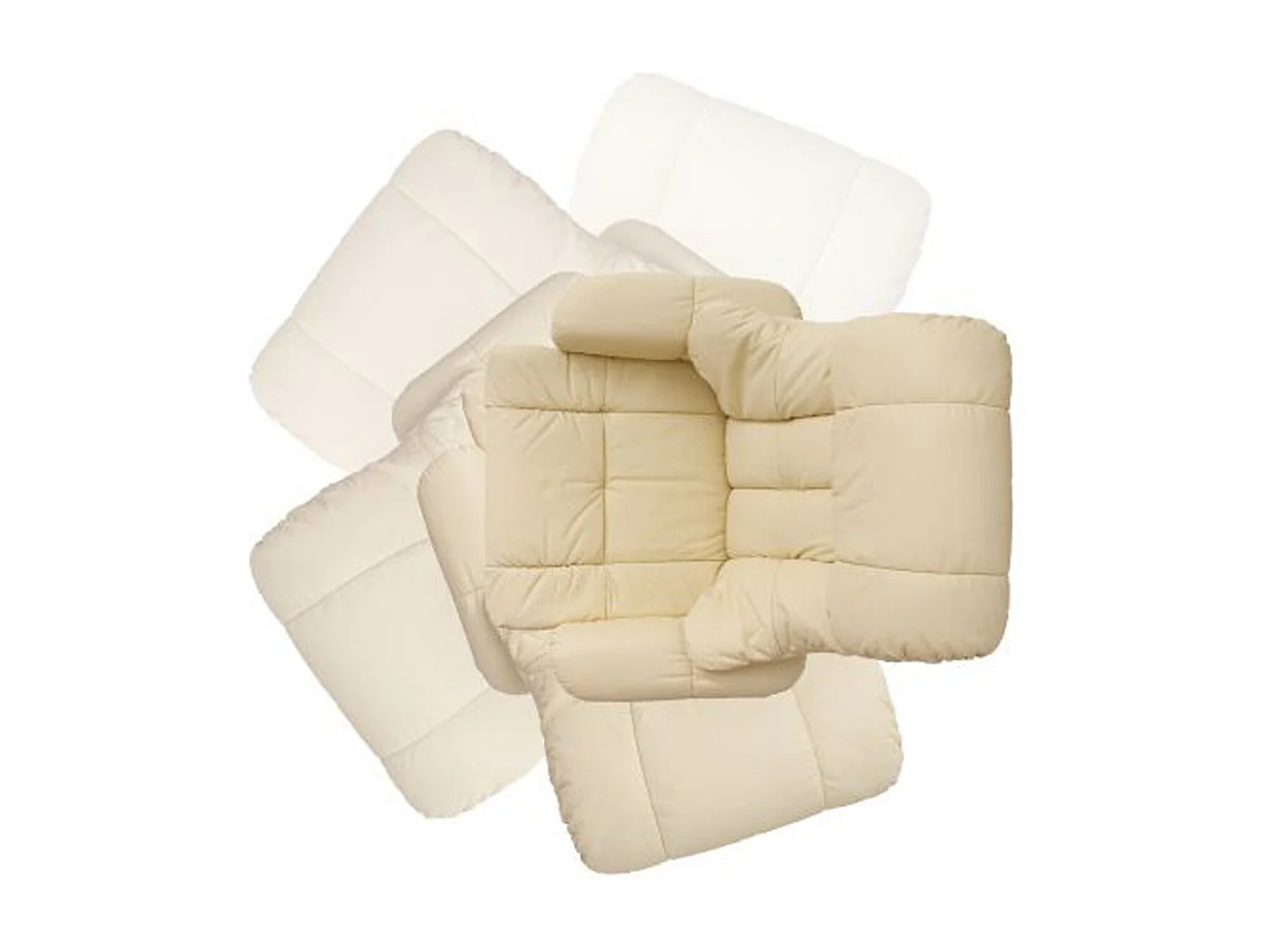 Fauteuil relax en cuir crème et naturel avec tabouret - 90 x 104 x 91 cm