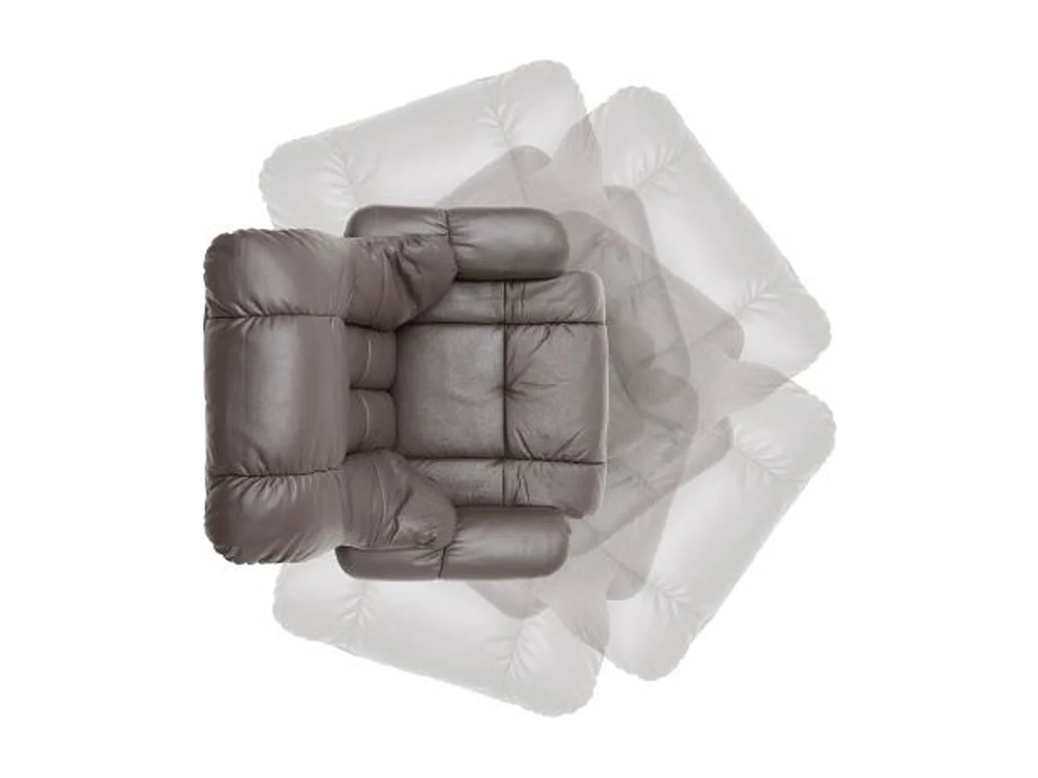 Fauteuil relax en cuir gris foncé et noir avec tabouret - 90 x 104 x 91 cm