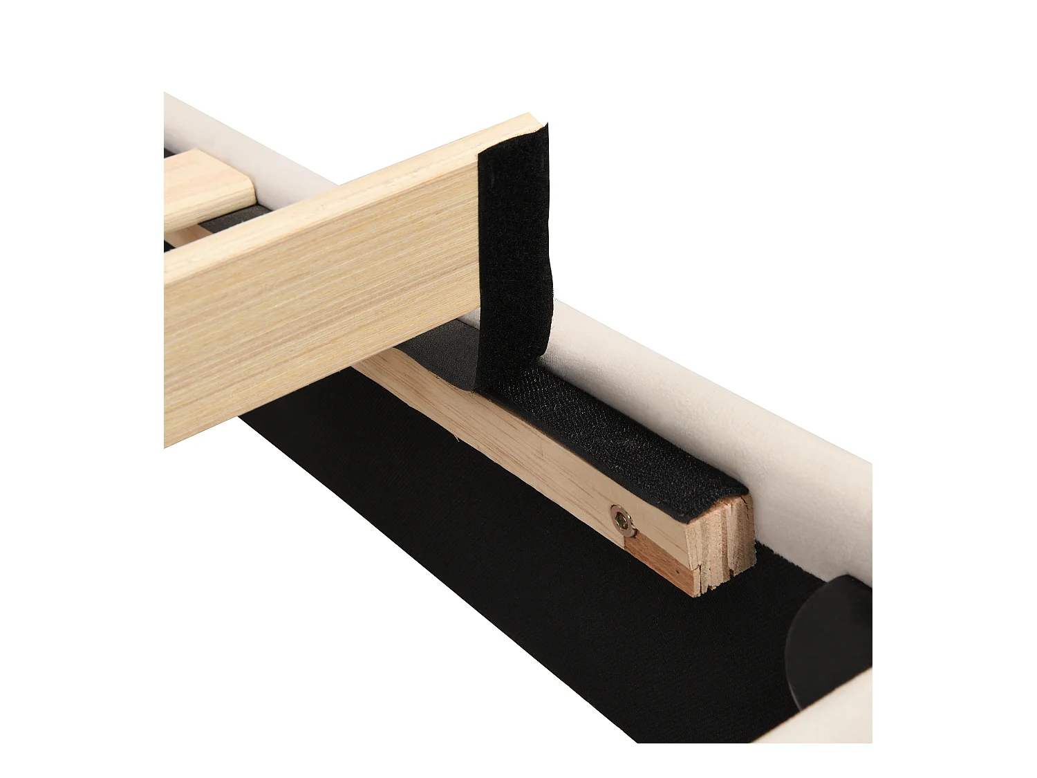 Lit adulte 140x200 cm - Lit double avec tête de lit réglable et sommier à lattes - velours beige