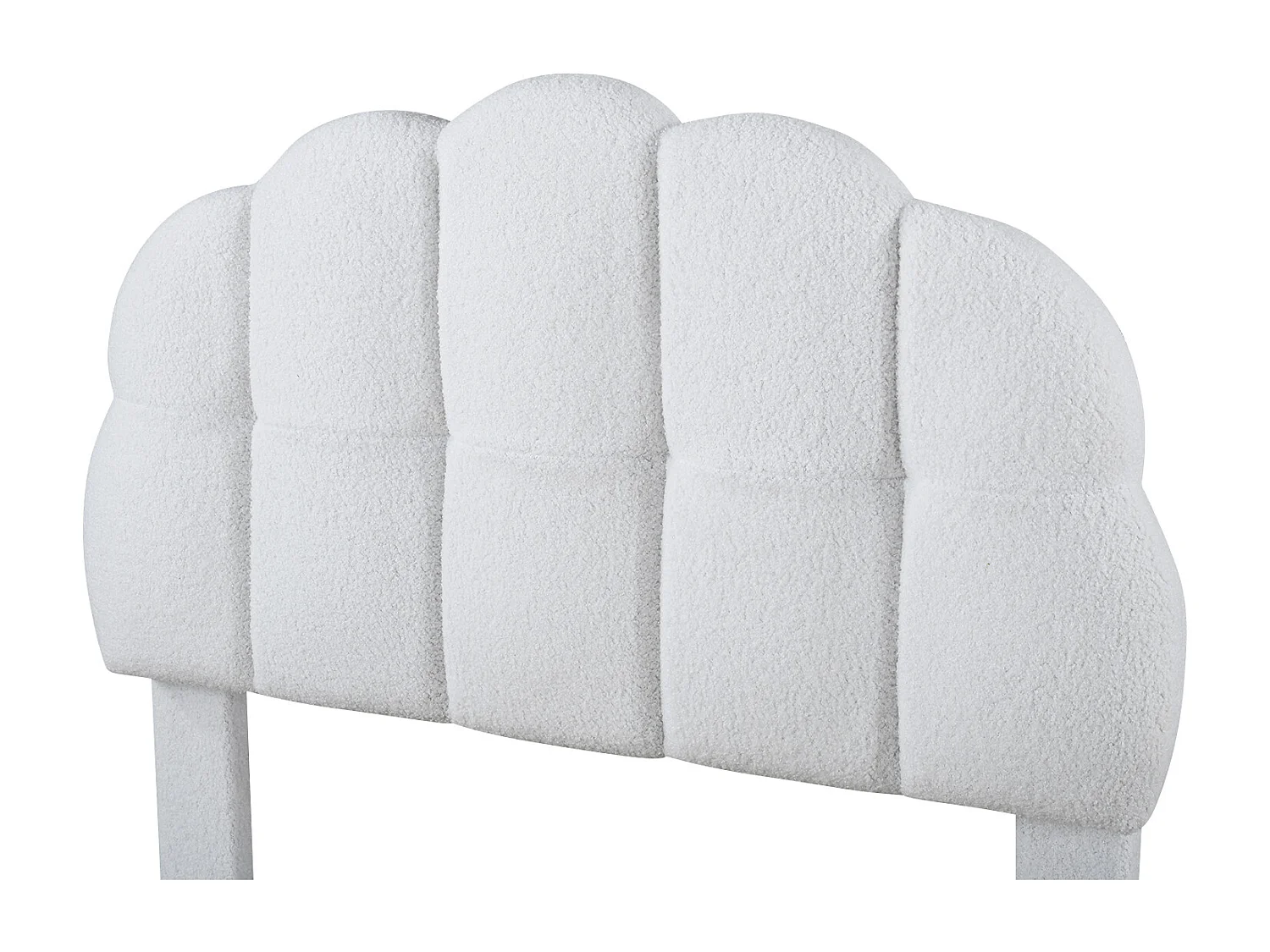 Cama tapizada 90x200 cm - Cama infantil con cabecero ajustable y somier de láminas - felpa blanca