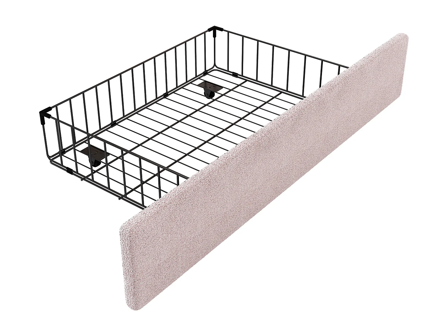 Lit enfant 90x200 cm - Lit simple avec 2 tiroirs de rangement - tête de lit dessin animé - peluche rose