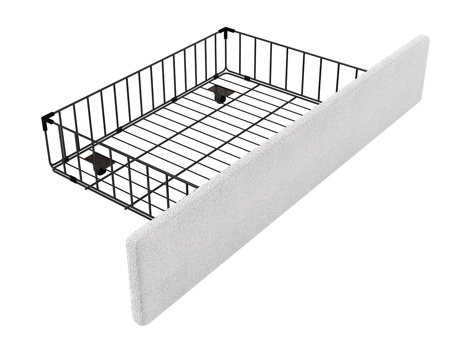 Lit enfant 90x200 cm - Lit ado avec 2 tiroirs de rangement - tête de lit dessin animé - peluche blanc