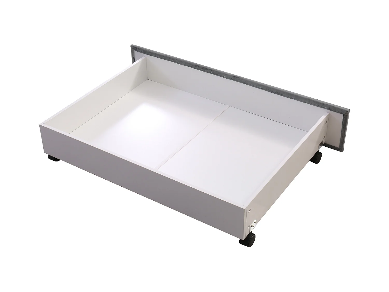 Cama tapizada 140x200 cm - Cama adulto con 2 cajones y somier - terciopelo gris - sin colchón