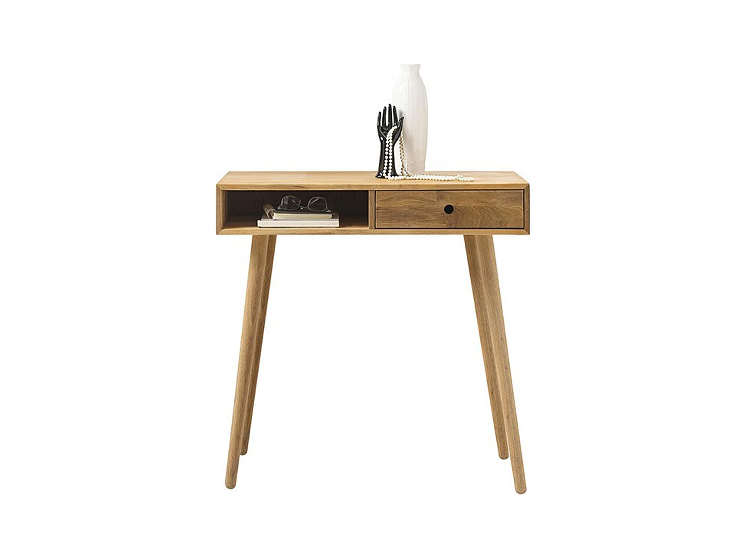 Console / Table d'entrée en chêne massif huilé - L.80 x H.80 x P.35 cm