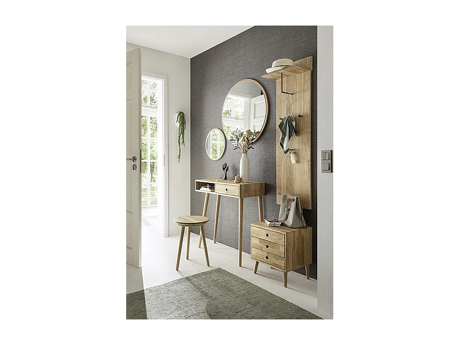 Console / Table d'entrée en chêne massif huilé - L.80 x H.80 x P.35 cm